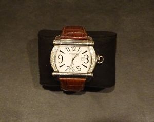 Ladies Steel Charriol Watch with Diamond Bezel and Brown Crocodile leather strap