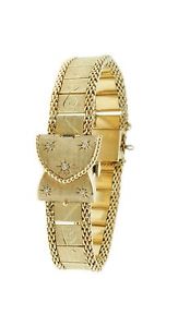 Ladies Kings 14K Yellow Gold Diamonds Quartz Watch