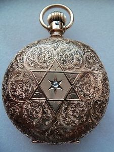 Elgin pocket watch / pendant (14k solid gold Diamond Star Hunter case) 1888