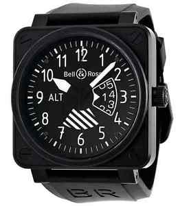 Bell & Ross BR0196 Altimeter Black PVD Automatic Strap Watch Retail $5,500