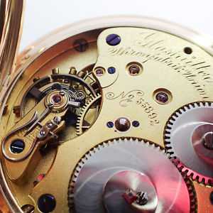 UNION GLASHÜTTE SAVONETTE TASCHENUHR GOLD QUALITÄTSSTUFE: 1B 54mm UHR "