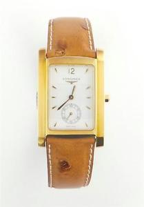 Orologio uomo Longines Dolce Vita quartz PELLE L56556161 GOLD watch ORO 18 KT