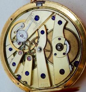 MUSEUM Chinese Qing Dynasty 18k gold Fancy case Duplex pocket watch Sueur Geneve