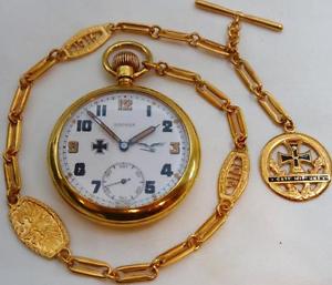 MUSEUM WWI German Luftwaffe Pilot's Damas award gild&enamel CHRONOMETER watch