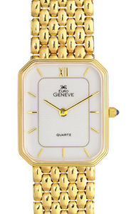 Euro Geneve 14K Gold Men's Rectangle Watch-Link Band 47677