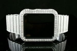 Real Diamond Apple WATCH SPORT 42mm Stainless Steel Link Band 8ct