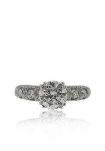 LADIES VINTAGE STYLE WHITE GOLD DIAMOND RING RETAIL OF $44,400!!