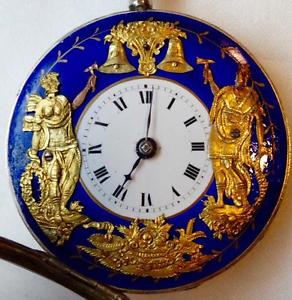 MUSEUM Chinese Emperor Verge&Fusee AUTOMATON REPEATER Silver&Enamel pocket watch