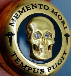 MUSEUM Audemars Freres 14k Gold,Enamel&Diamonds MINUTE REPEATER SKULL watch