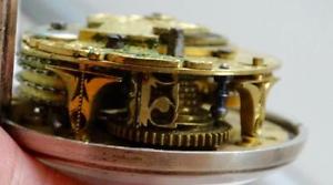 One of a kind Ch.Radclife Verge Fusee silver&enamel pair case watch.Louis XIV