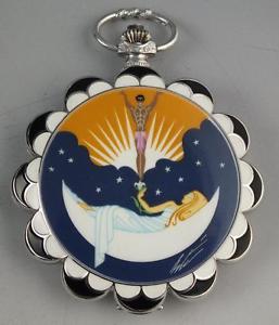 Original 1987 Erte Sterling Silver & Enamel Pocket Watch #'d 0187/2000