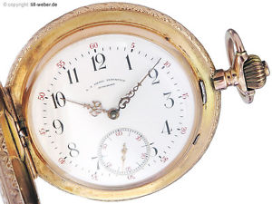 Taschenuhr C.A. Krall Elberfeld "Astronoma" Gold um 1900