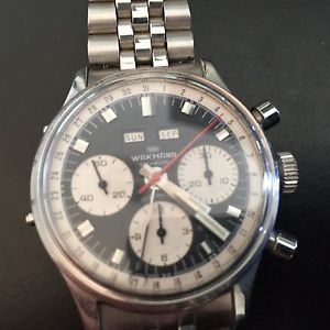 Vintage Wakmann Incabloc Chronograph Steel