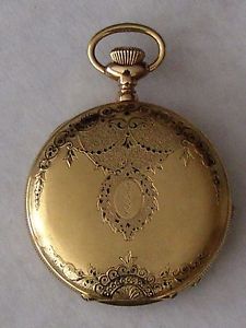 ANTIQUE ELGIN 18k SOLID GOLD HUNTER 15 JEWELS POCKET WATCH YEAR 1904