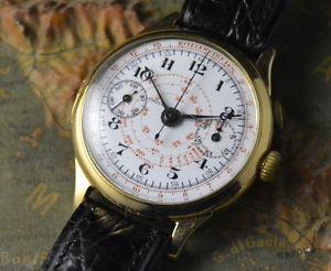 UNIVERSAL WATCH VINTAGE CHRONOGRAPH 18K SOLID GOLD, 40MM, UHR MONTRE OROLOGIO