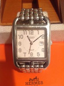 Auth Hermes Cape Cod Men Watch With Stainless Steal Bracelet