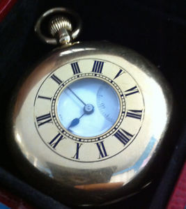 Clifford Lupton pocket watch, demi hunter case, 18k solid gold, 135 grams