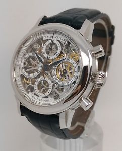 Claude Meylan 8692 Skeleton 18K White Gold Mens 39mm Watch RRP £15,000 2012