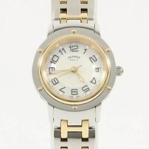 Authentic HERMES CP1.220 Clipper Classic Gold & Steel Quartz  #260-000-669-4630