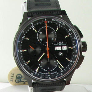 Ball for BMW Chronograph Watch CM3010C-P1CJ-BK Black DLC Auto Rubber NWT $4999