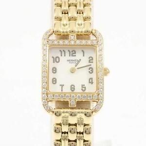 Authentic HERMES CC1.187 Cape Cod YG D Quartz  #260-000-965-9612