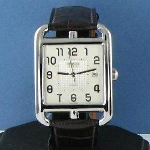 Hermes Cape Cod Automatic White Dial Brown Gator Strap Watch CD6.710.220/M $5650
