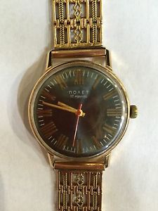 Russian Poljot 17 Solid 14Kt Rose Gold Watch