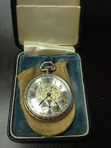 Antique Wadsworth 18K White Gold Pocket Watch Manual Winding Free 2 Day FedEx