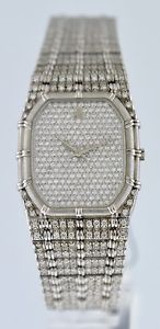 Audemars Piguet Bamboo Ladies ALL Diamond RARE 18k White Gold Watch