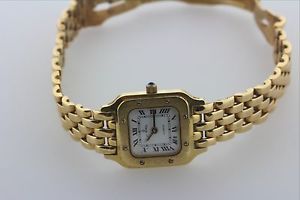 Solid 18K 750 Yellow Gold La Monde Swiss quartz ladies watch - 6.25" 18K Band