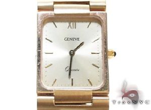 Mens Ladies Women Sapphire 14K Gold Geneve Watch Round Cut Special 0.50ct