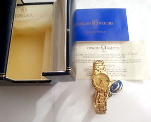 Authentic Concord Saragota Ladies 18K Yellow Gold Watch