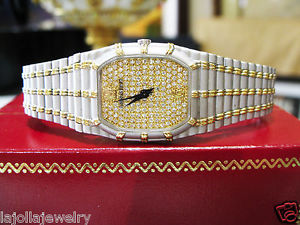 Audemars Piguet 18k White & Yellow Gold Bamboo Diamond Dial Ladies Watch