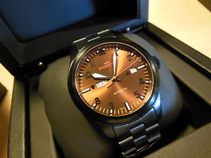 Fortis Aeromaster Black PVD Steel Bracelet & Sunray Dial! 655.18.98 M  NEW Model