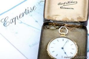 Taschenuhr Uhr 1/4 Viertel-Repetition Heures & Quarts 750er Gold -