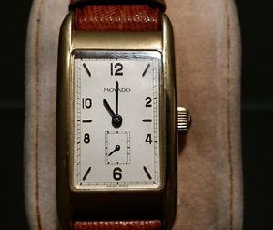 MOVADO 1811 Armbanduhr Herren 18 K Gold HAU Lederarmband mit Zertifikat u. Etui