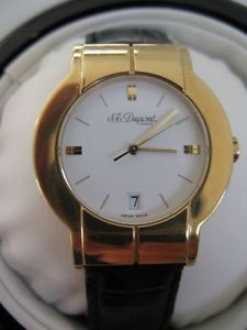 S.T. DUPONT WATCHES / GEOMETRIE / RARE 18KT YELLOW GOLD WATCH / RETAIL $10,000