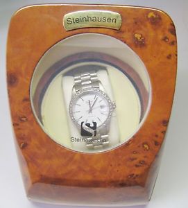 Gerard Petit white gold and diamond watch with Steinhausen Watch Winder