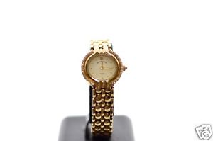 750 Yellow Gold 18K Diamond Bezel Quartz Women Wrist Watch Excellent Condition