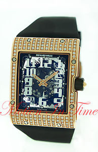 Richard Mille Rm016 Rose Gold Automatic Extra Flat Full Diamond Case Skeleton