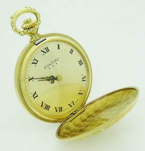 Rare Pontiac Solid 14k Yellow Gold Pocket Watch 17 Jewels W11