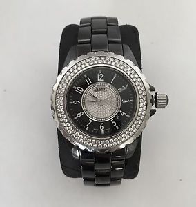 Chanel H1708 J12 Diamond Bezel Black Dial Ladies Watch