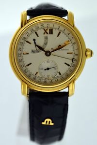 Maurice Lacroix Masterpiece Power Reserve 18k Yellow Gold 38mm watch.