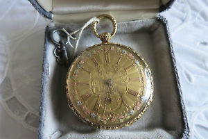 Antique M. I. TOBIAS 18kt. Gold Key Pocket Watch 13 Jewels w/Engraved Face