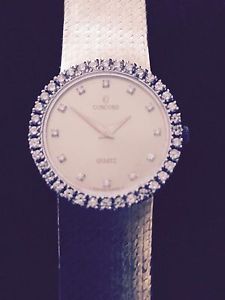 CONCORD Ladies 14k Yellow Gold Diamond Bezel  Bracelet Watch