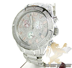 Icelink Mens Real Diamond Stainless Steel Fully Iced Watch 7.00CT