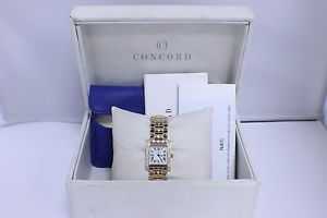 CONCORD LA TOUR LADIES 14K YELLOW GOLD AND DIAMOND WATCH   BOX & PAPERS