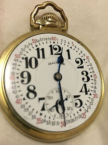 Illinois Bunn Special 60HR 16s 21J Gold Filled Pocket Watch Montgomery Dial