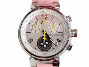 Auth LOUIS VUITTON Tambour Lovely Cup Quartz Ladies Watch Pink Q132C