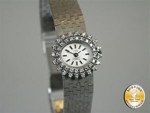 Armbanduhr; Eufa, 14 Karat Weissgold mit Brillanten